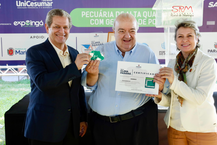 Maringá recebe ‘Selo Clima Paraná Cidades’ por boas práticas ambientais e sociais